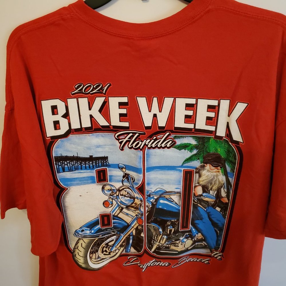 80th Anniversary Bike Week Daytona Beach 2021, short sleeve T-shirt Size 2XL - Picture 2 of 5